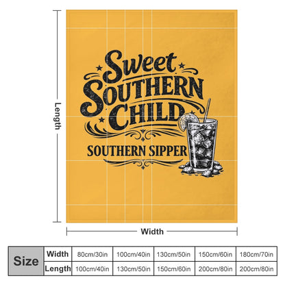 Ultra-Soft Flannel Blanket Sweet Southern Child, Southern sipper
