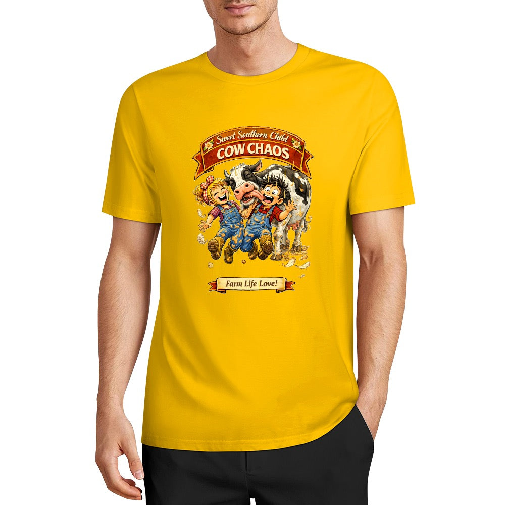 New Pure cotton short sleeved T-shirt cow chaos