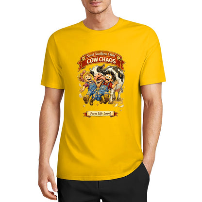 New Pure cotton short sleeved T-shirt cow chaos