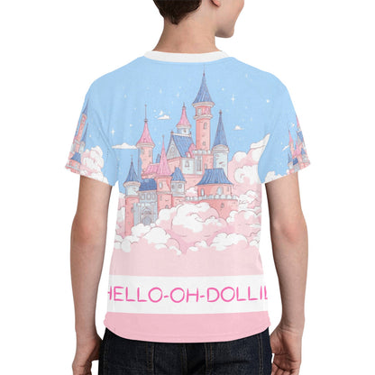 HELLO-OH-DOLLIE castle print Kids' All Over Print T-shirt(ModelT65)