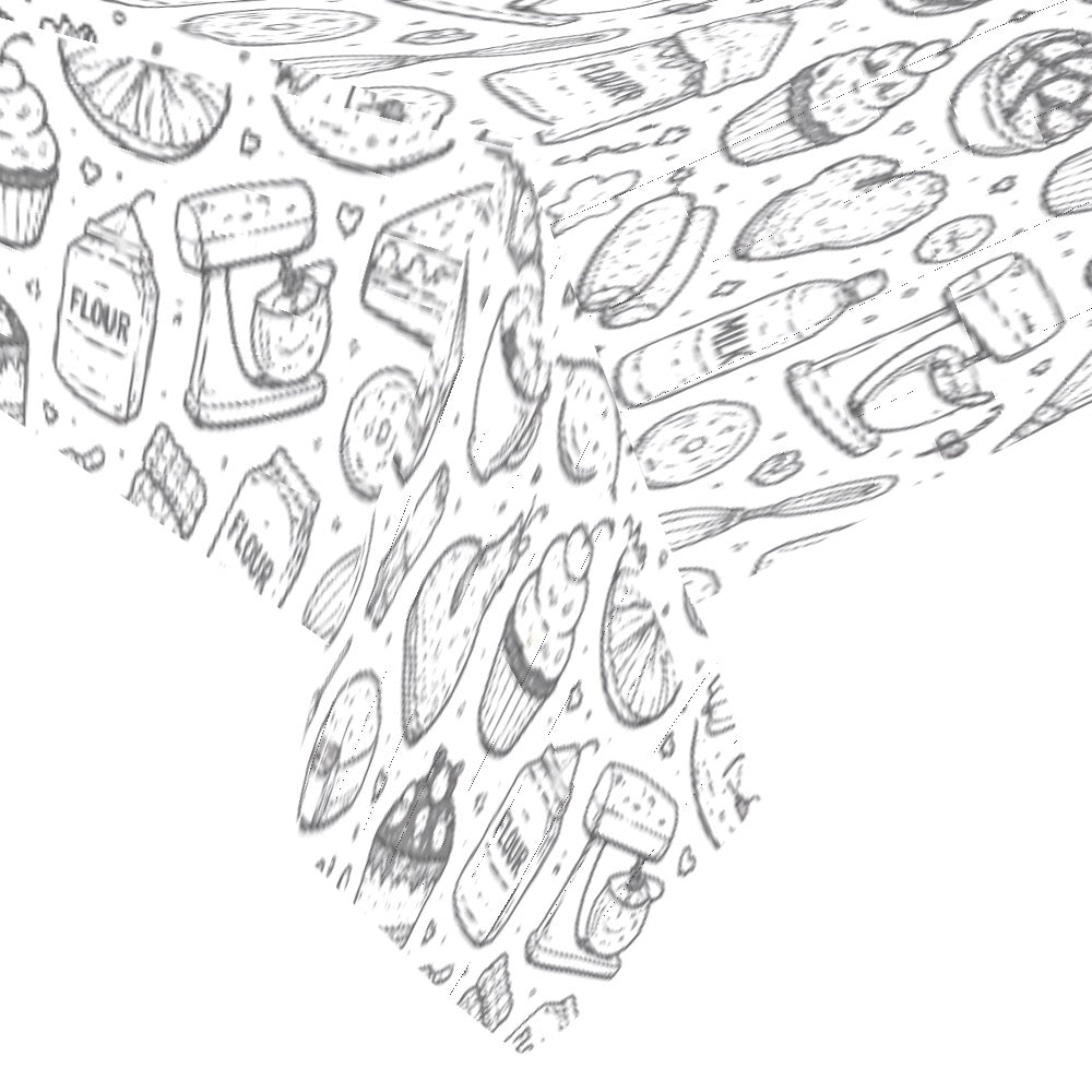B&W bakery graphic Thickiy Ronior Tablecloth 120"x 60"