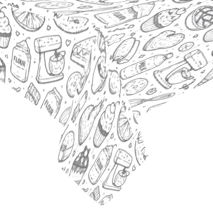 B&W bakery graphic Thickiy Ronior Tablecloth 120"x 60"