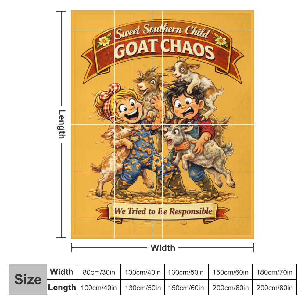 Ultra-Soft Flannel Blanket Goat chaos