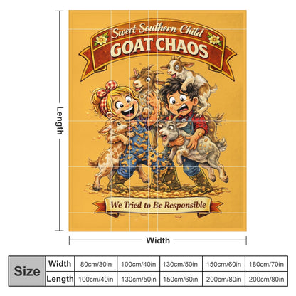 Ultra-Soft Flannel Blanket Goat chaos
