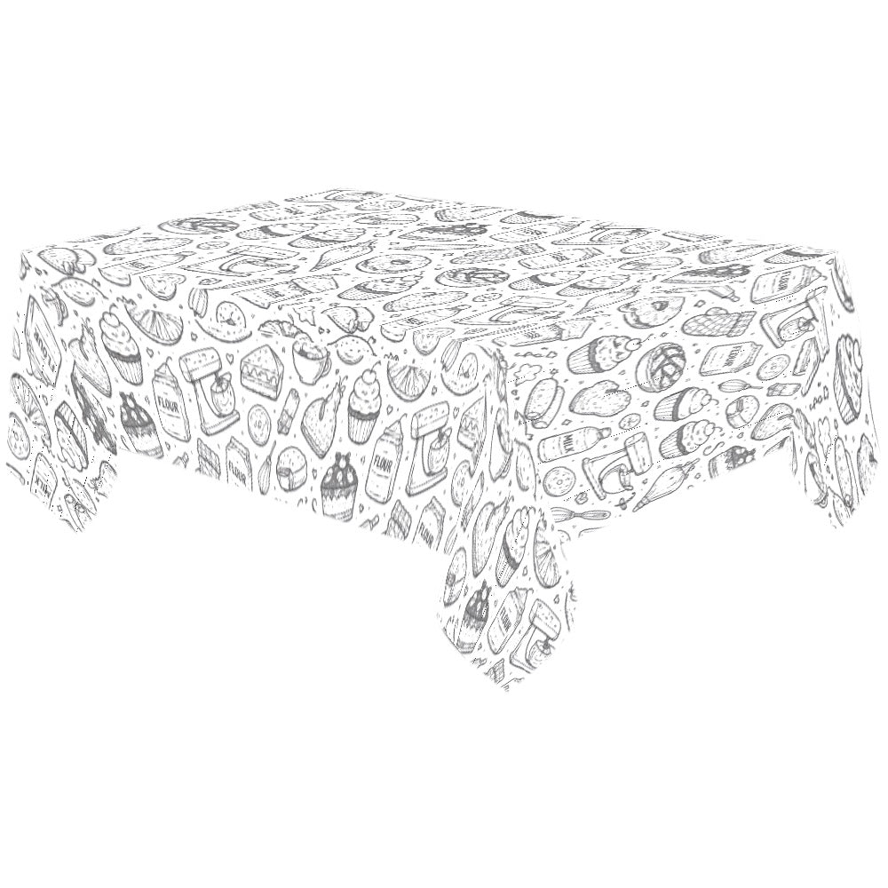 B&W bakery graphic Thickiy Ronior Tablecloth 120"x 60"