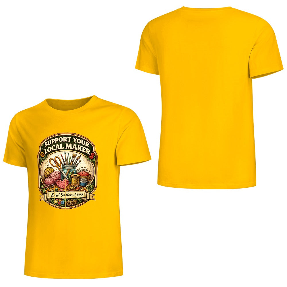 New Pure cotton short sleeved T-shirt Support your local maker
