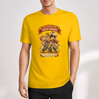 New Pure cotton short sleeved T-shirt Goat chaos