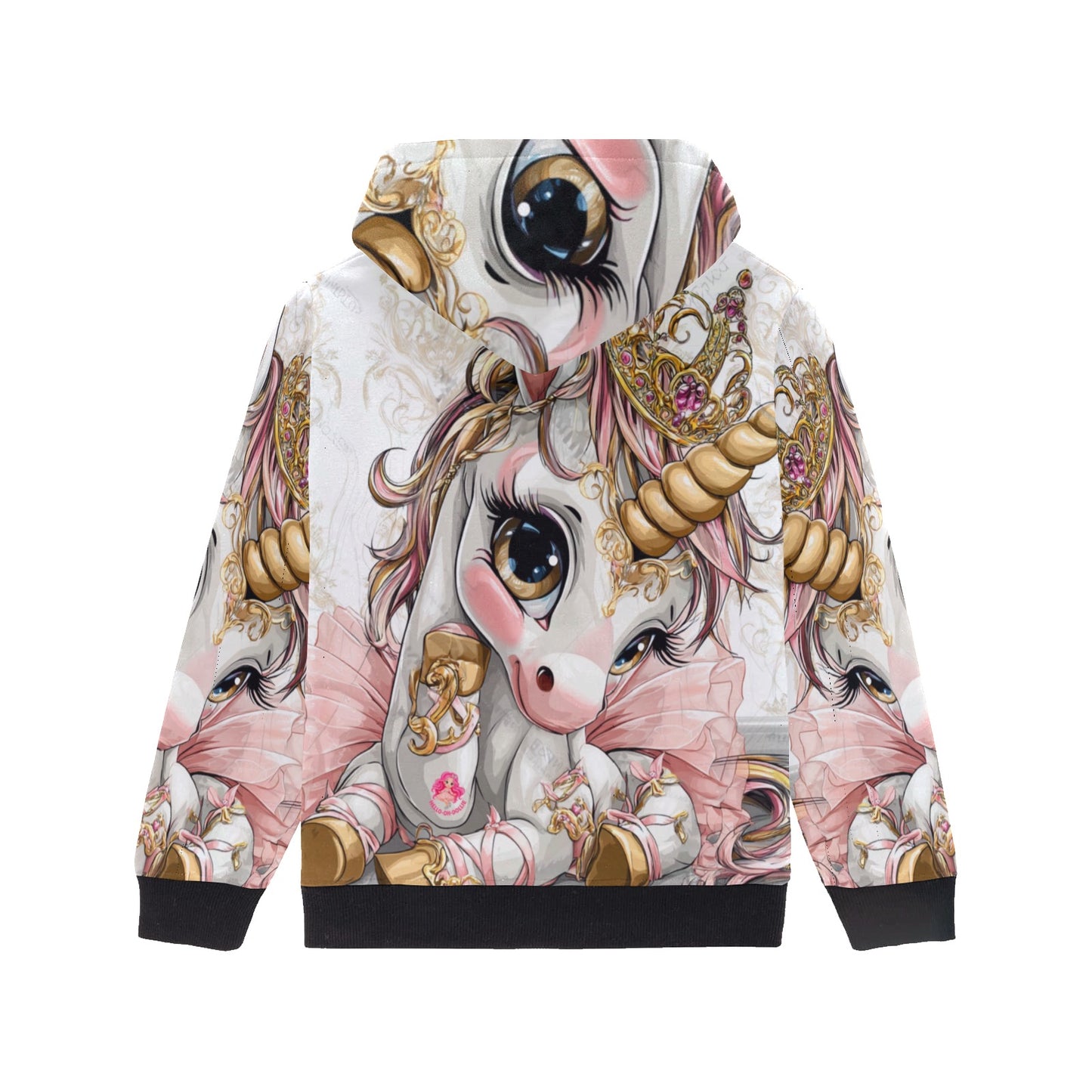 HELLO-OH-DOLLIE unicorn ballerina Little Girls' Long Sleeve Hoodie
