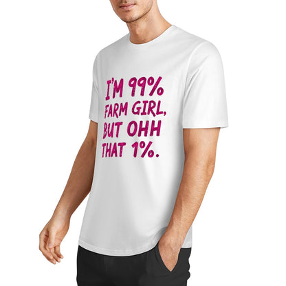New Pure cotton short sleeved T-shirt 99% farm girl