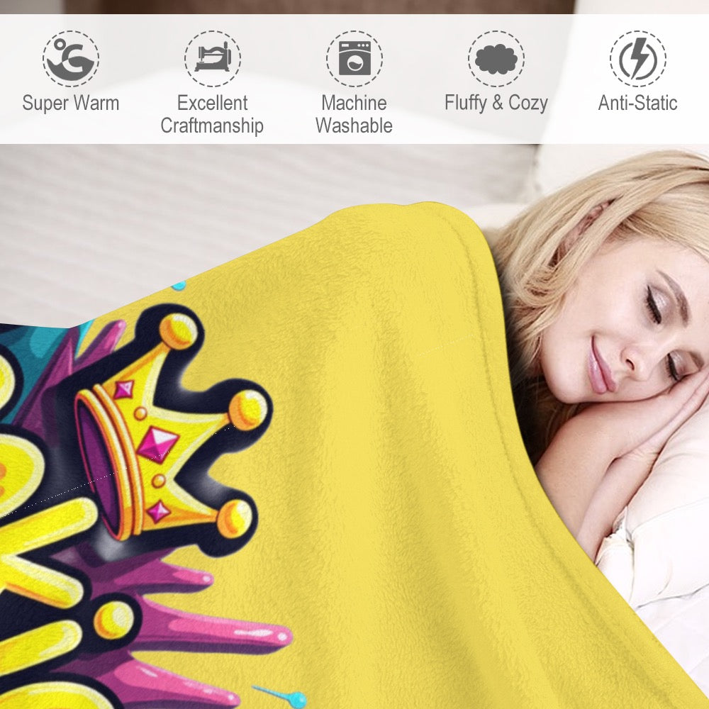 Ultra-Soft Flannel Blanket Cookie queen