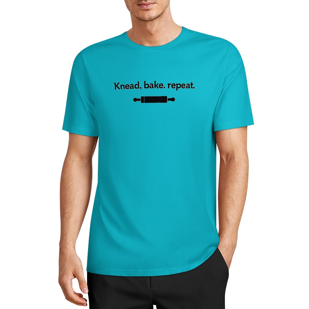 New Pure cotton short sleeved T-shirt knead bake repeat