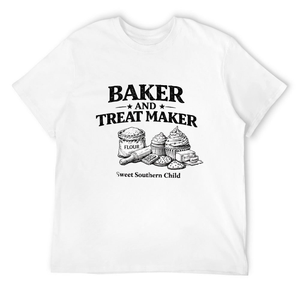 New High quality Men's T-shirt 100% Cotton Baker and treat maker