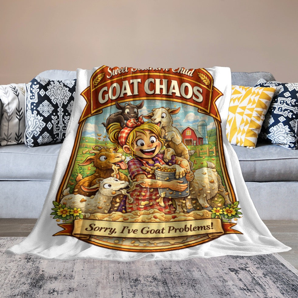 Ultra-Soft Flannel Blanket goat chaos