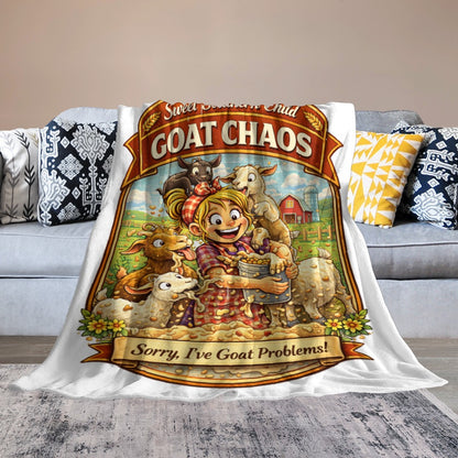 Ultra-Soft Flannel Blanket goat chaos