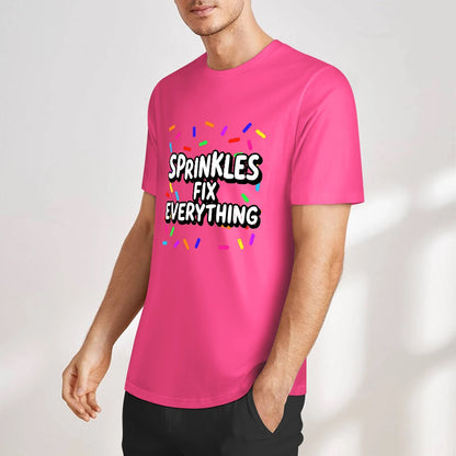 New Pure cotton short sleeved T-shirt sprinkles fix everything