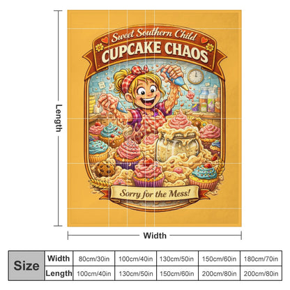 Ultra-Soft Flannel Blanket Cupcake chaos