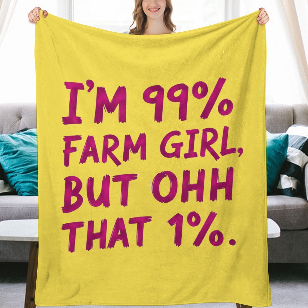 Ultra-Soft Flannel Blanket FARM girl