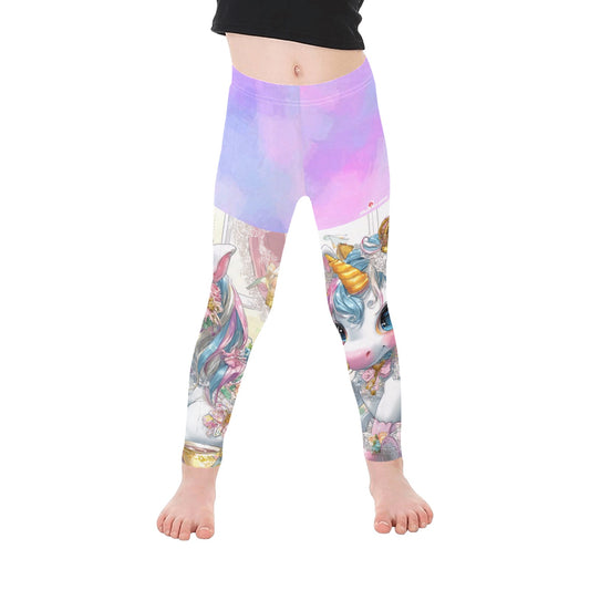 Unicorn tea party All-Over Print Girls Leggings (Model L06)