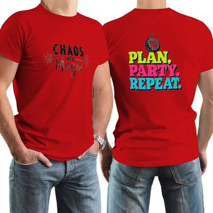 New High quality Men's T-shirt 100% Cotton Plan  party repeat