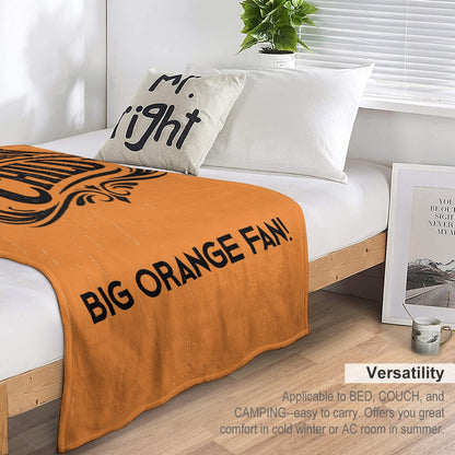 Ultra-Soft Flannel Blanket Big orange fan