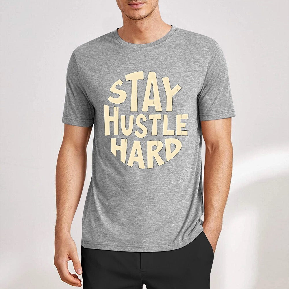 New Pure cotton short sleeved T-shirt stay hustle hard