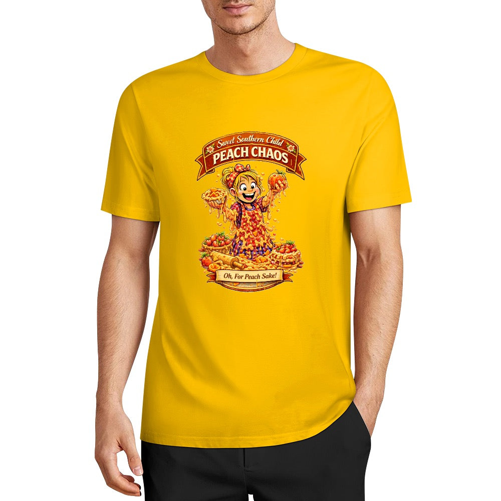 New Pure cotton short sleeved T-shirt Peach chaos