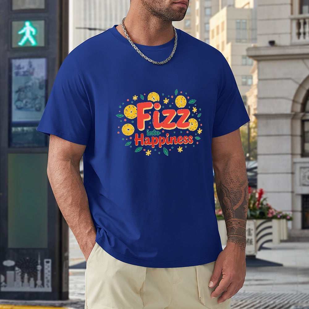New High quality Men's T-shirt 100% Cotton fizz happens