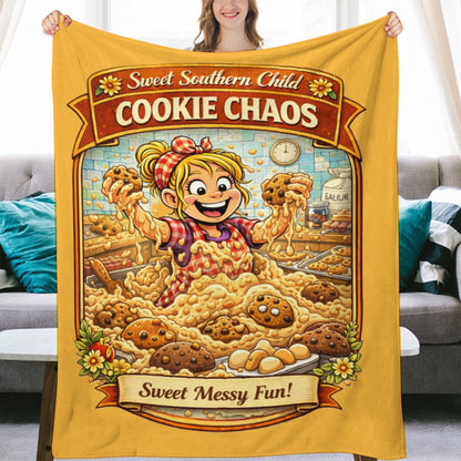 Ultra-Soft Flannel Blanket cookie chaos
