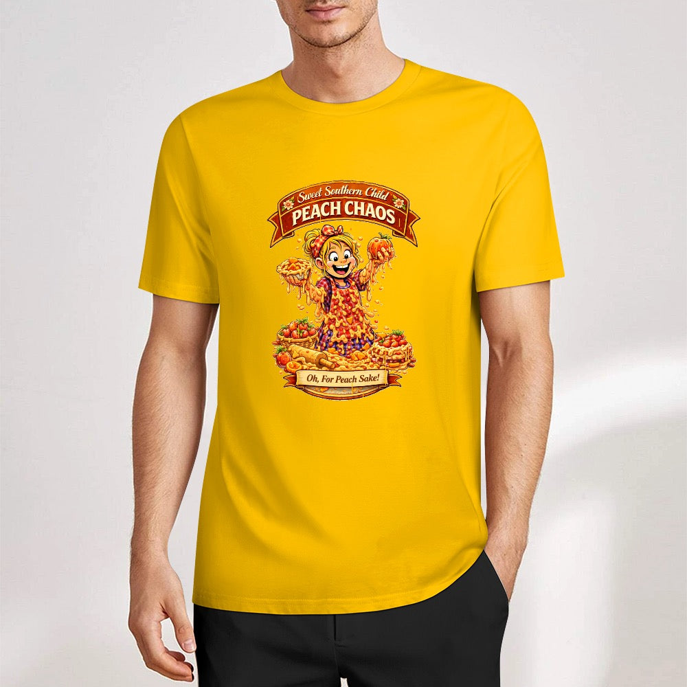 New Pure cotton short sleeved T-shirt Peach chaos