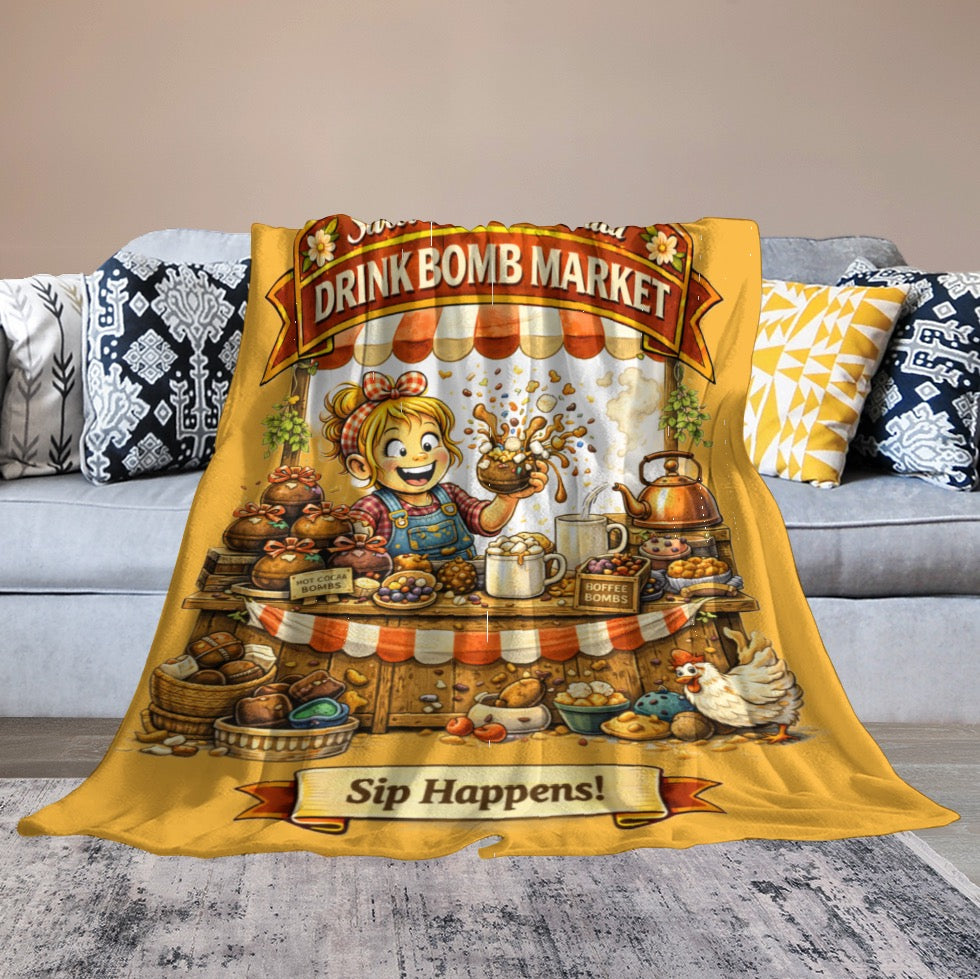 Ultra-Soft Flannel Blanket Drink bomb