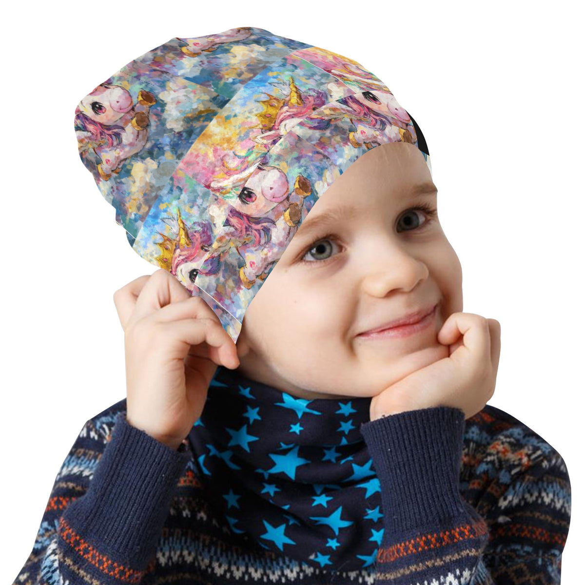 Hello oh-Dollie unicorn flying All Over Print Beanie for Kids