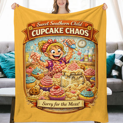 Ultra-Soft Flannel Blanket Cupcake chaos