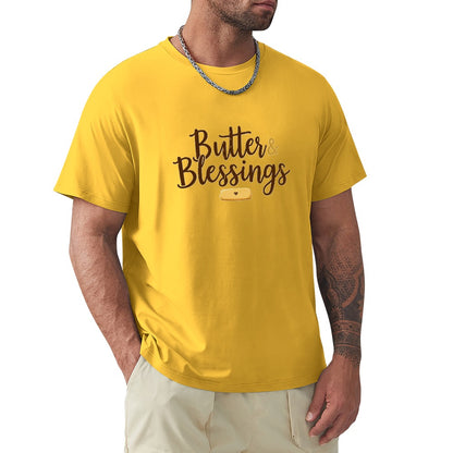 New High quality Men's T-shirt 100% Cotton butter and blessings