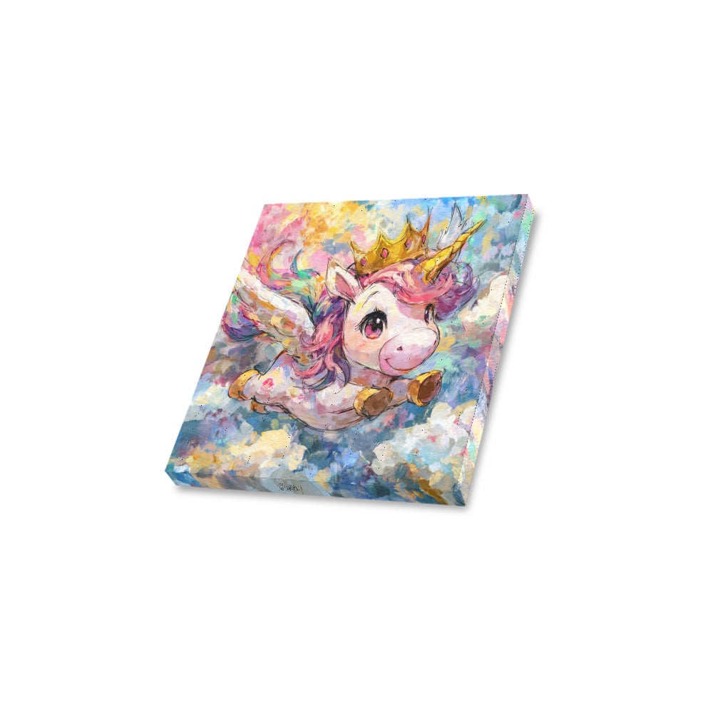 Unicorn flying Frame Canvas Print 12"x12"