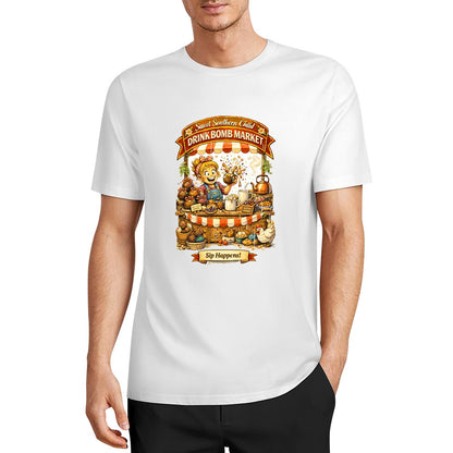 New Pure cotton short sleeved T-shirt Drink bomb