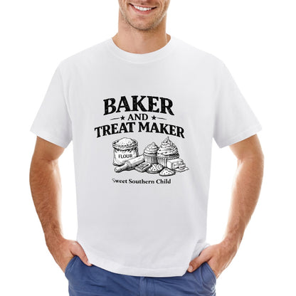 New High quality Men's T-shirt 100% Cotton Baker and treat maker