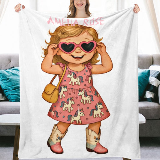 Amelia rose Ultra-Soft Flannel Blanket Multiple Sizes