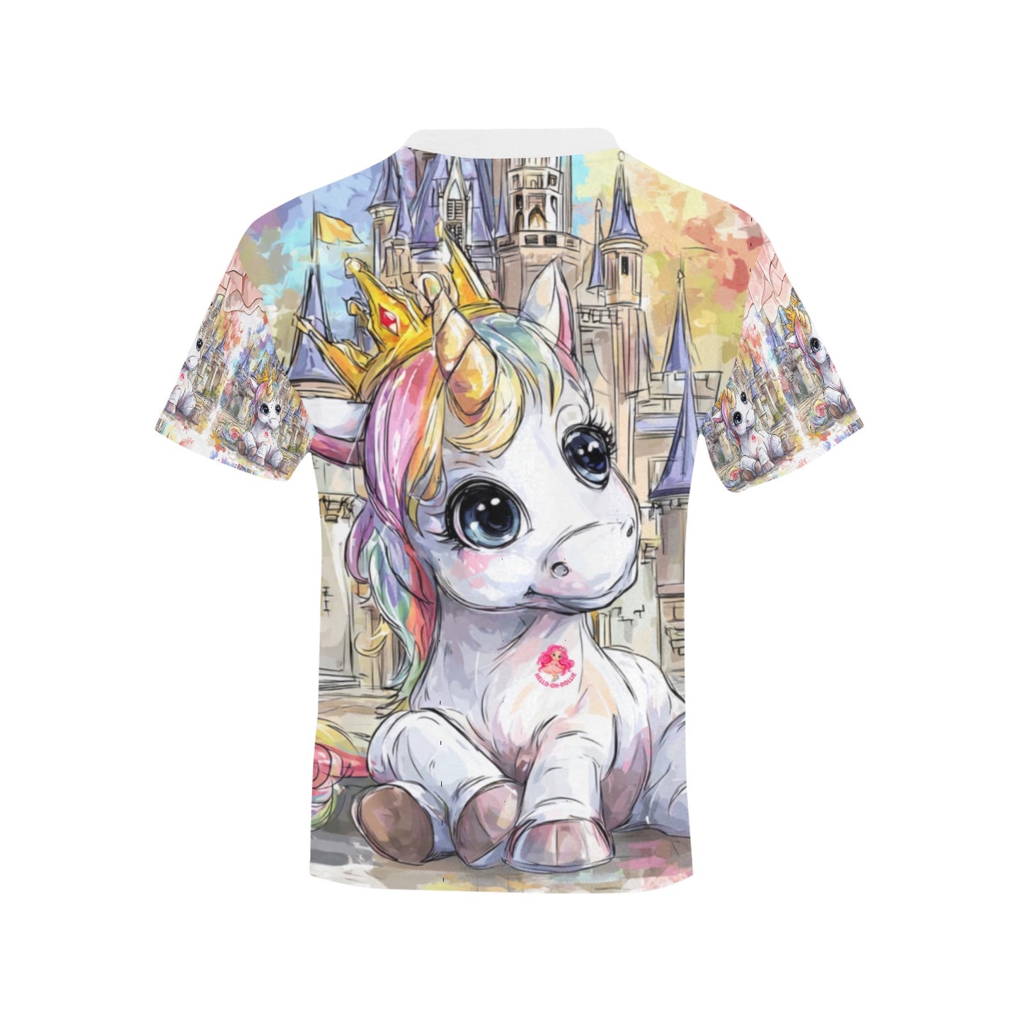 Castle and cute unicorn Kids' All Over Print T-shirt(ModelT65)