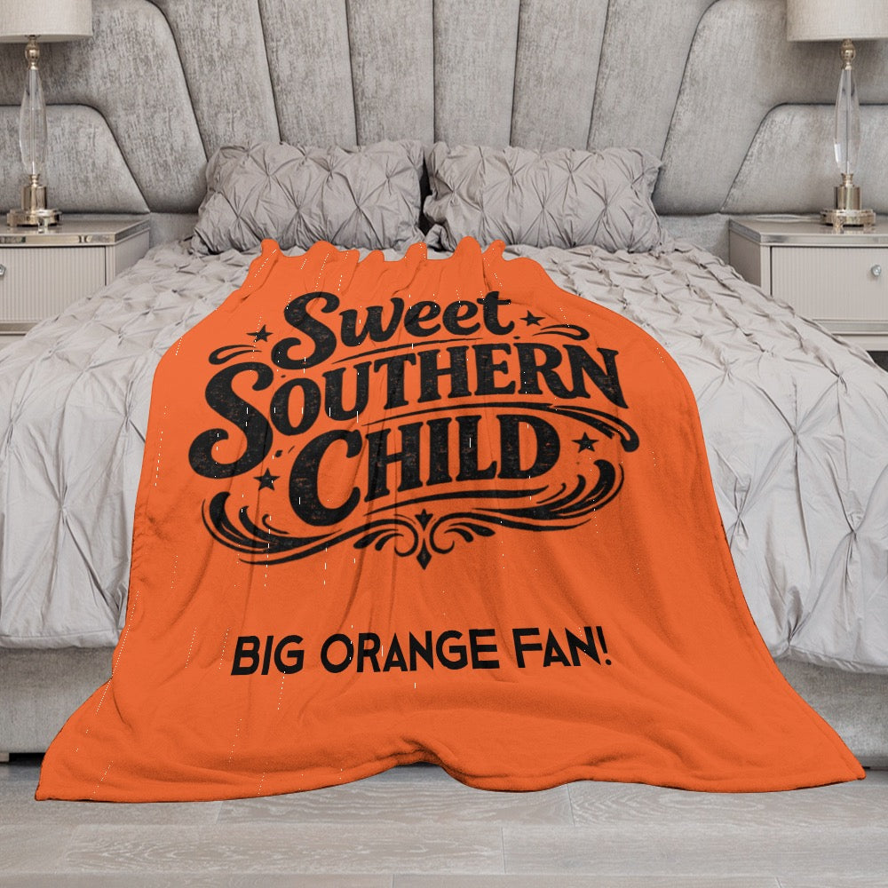 Ultra-Soft Flannel Blanket Big orange fan
