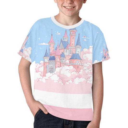 HELLO-OH-DOLLIE castle print Kids' All Over Print T-shirt(ModelT65)