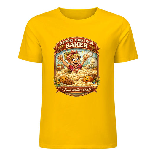 New Pure cotton short sleeved T-shirt Support your local Baker