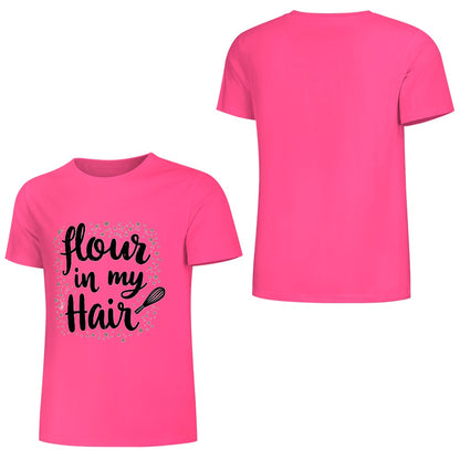 New Pure cotton short sleeved T-shirt Flour in my hair
