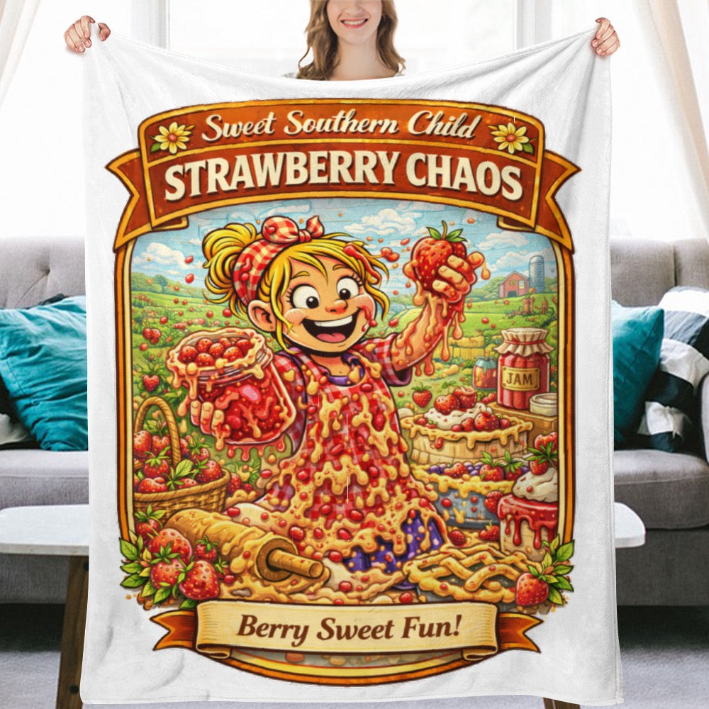 Ultra-Soft Flannel Blanket strawberry Chaos