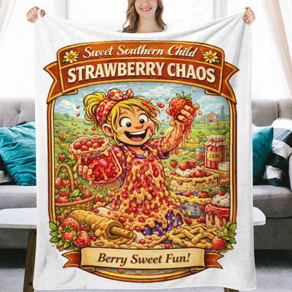 Ultra-Soft Flannel Blanket strawberry Chaos