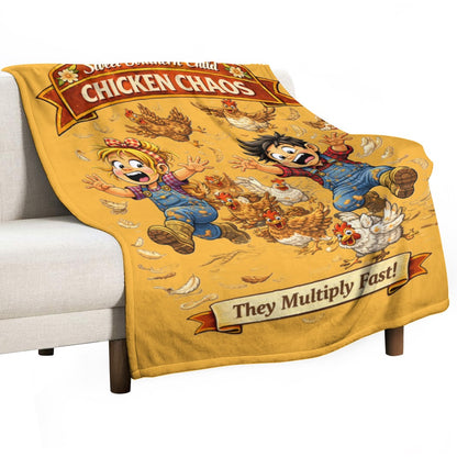 Ultra-Soft Flannel Blanket Chicken chaos