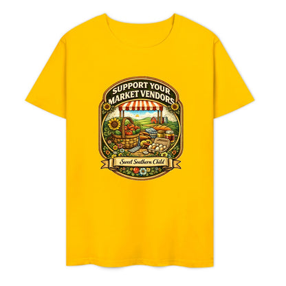 New Pure cotton short sleeved T-shirt Support your local market vendors