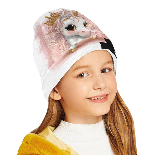 Unicorn in pink All Over Print Beanie for Kids
