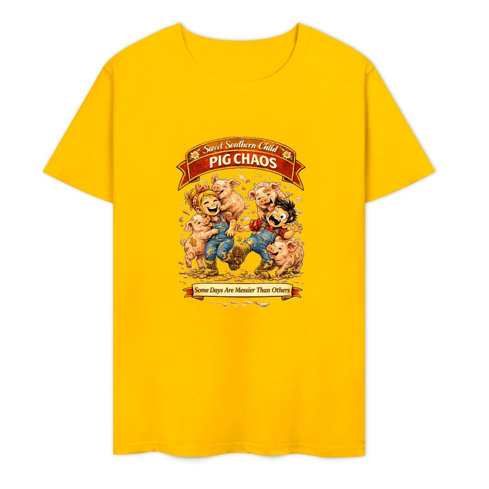 New Pure cotton short sleeved T-shirt Pig chaos