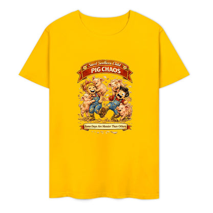 New Pure cotton short sleeved T-shirt Pig chaos