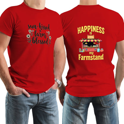 New High quality Men's T-shirt 100% Cotton sun kissed  farm blessed